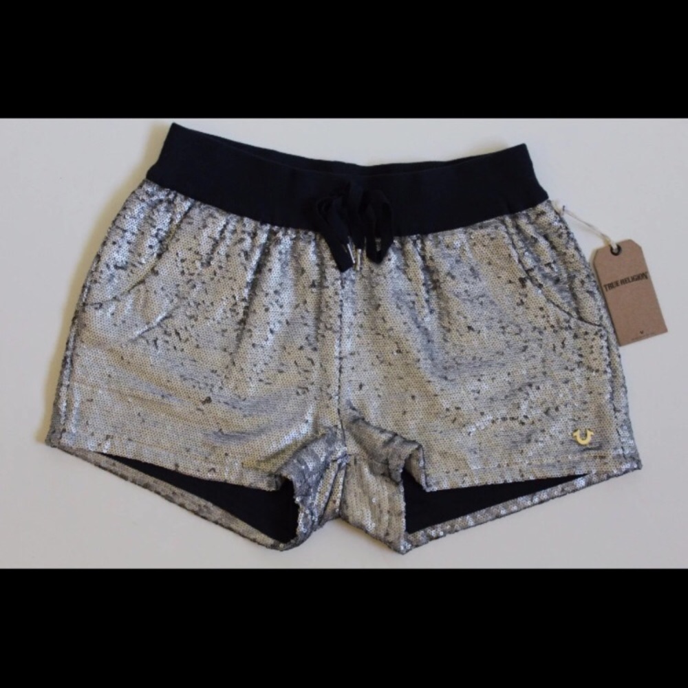 NWOT True Religion Black Sequin Shorts